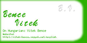 bence vitek business card